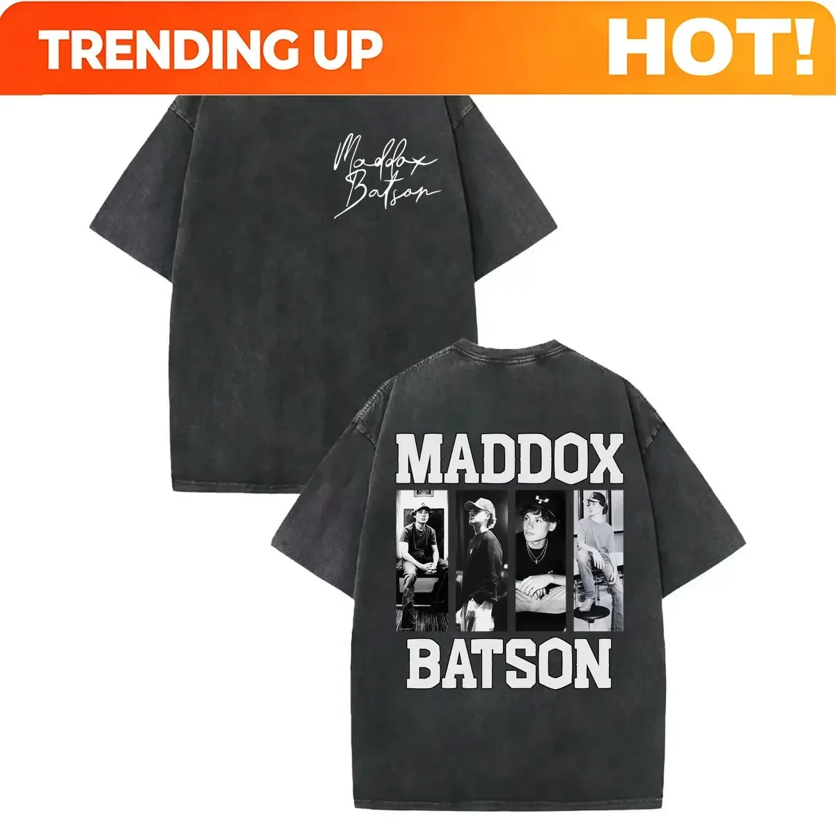 Customization Shirt Vintage Washed Maddox Batson Live Worldwide Tour 2026 T-shirt Harajuku Pop Music T-shirts Men Women Fashion