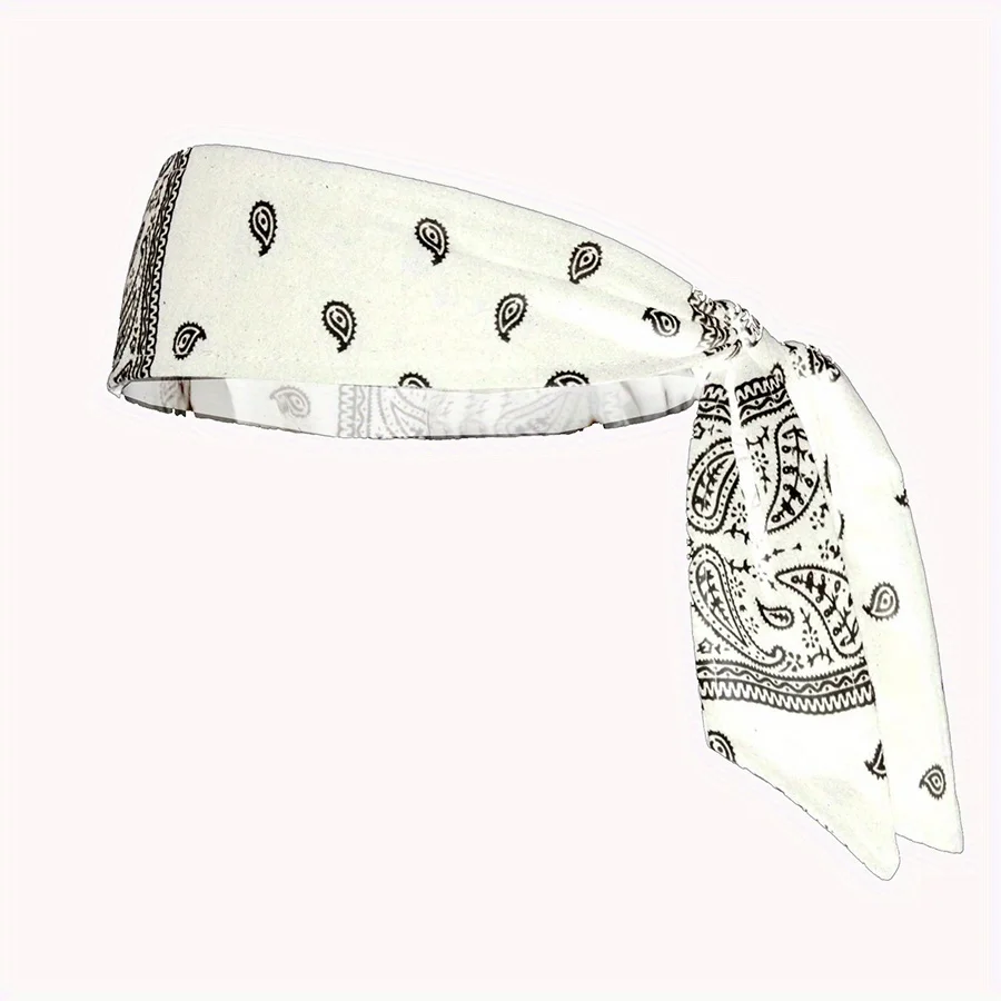 

Bohemian Ethnic Style Cashew Flower Print Hair Accessory, Sports Sweat-absorbing Yoga Headband, High Elasticity