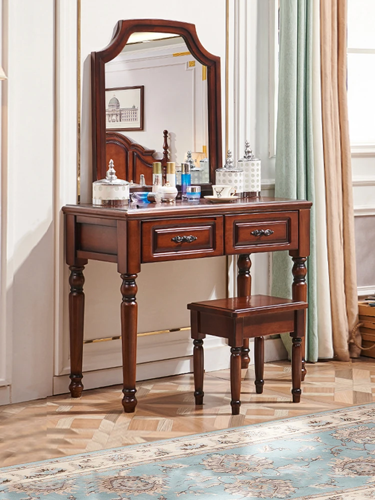 Solid Wood Dressing Table Small Apartment Simple Makeup Table Bedroom Solid Wood Furniture