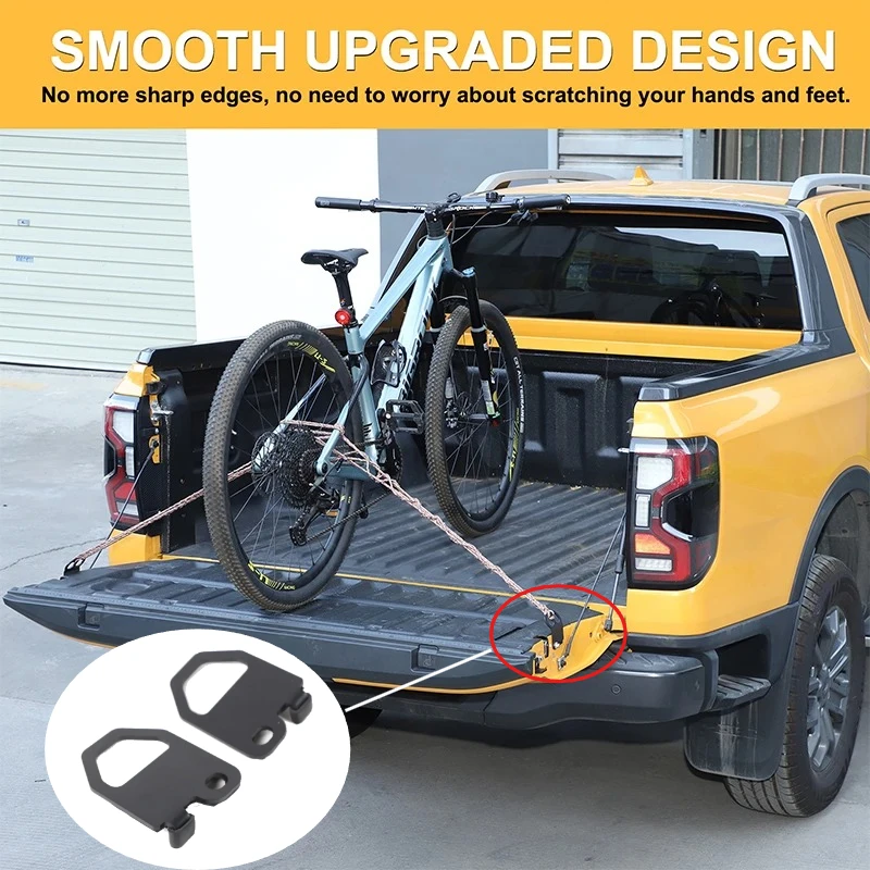 

For Ford Ranger T9 2023-2025 Carbon Steel Black Truck Tailgate Trunk Luggage Anchor Cleat Hook Fastner Clip Car Accessories