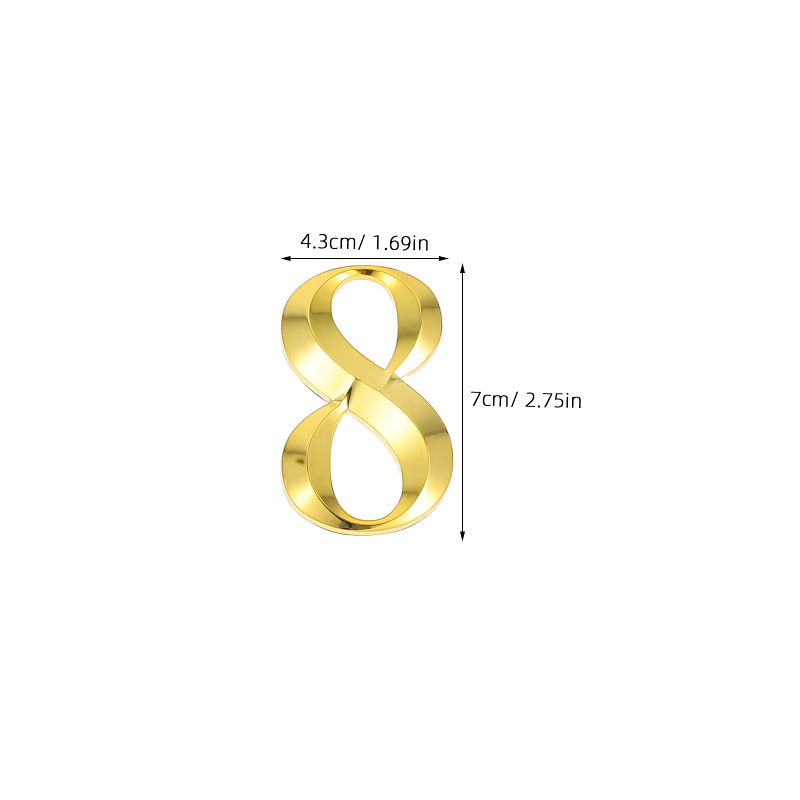10Pcs Plastic Mailbox Adhesive Numbers Electroplated Door Gold Self 3D Address Office Apartment Hotel
