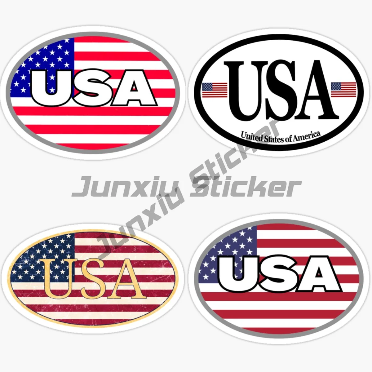 Item Preview, USA Flag Oval 4th of July American Flag OVAL Flag Sticker PVC Accessories Vinyl Self-adhesive Decals