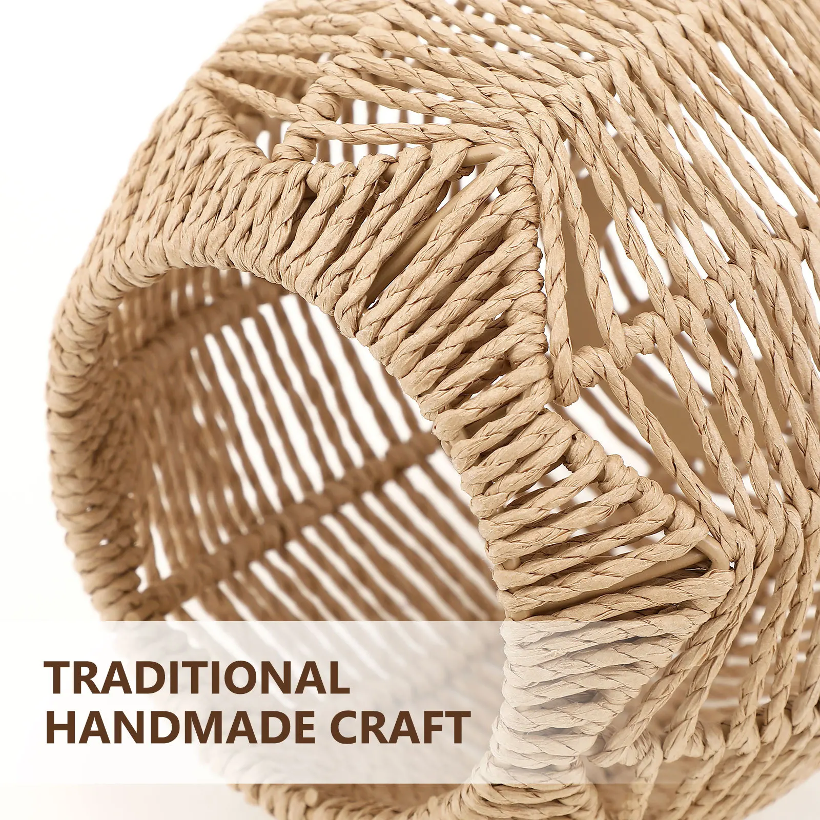 Pantallas de lámpara artesanales de bambú, cubiertas de luz colgante de ratán tejido Retro para accesorios de techo, jaula para candelabro, portalámparas huecos, 2 uds.