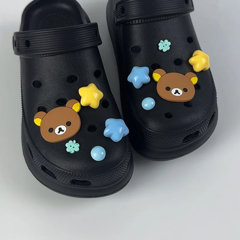 10PCS Summer Fashion Shoe Charms Set Accessories for Clogs Shoe Buckle  Cute Resin Bear Pentagram DIY Shoes Decorations