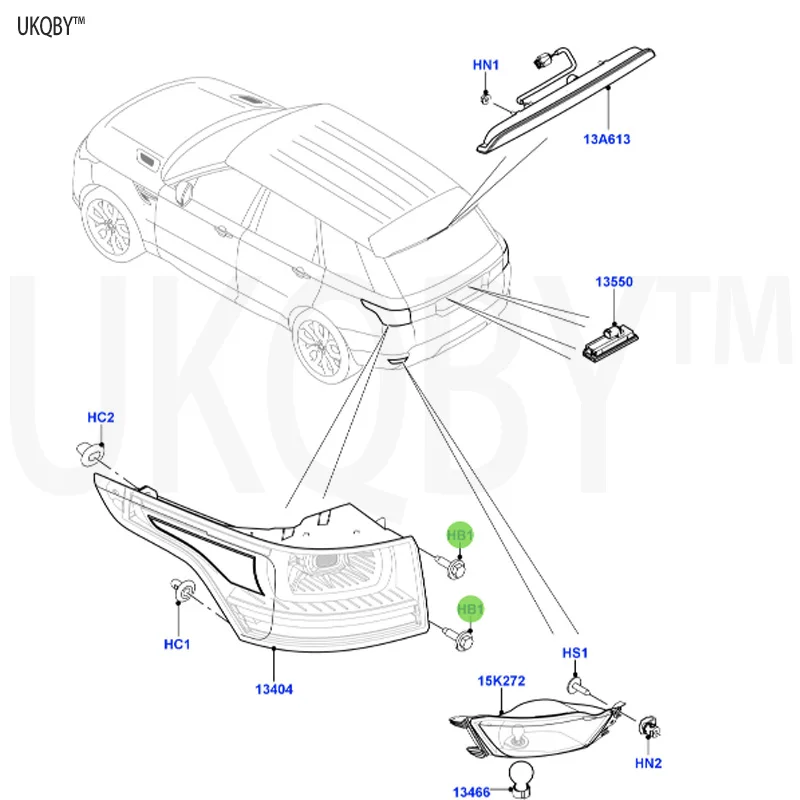 La nd Ro ve r Sp or t Ra ng e Ro v er 2014 LR043983 Light Assembly - Fog Rear