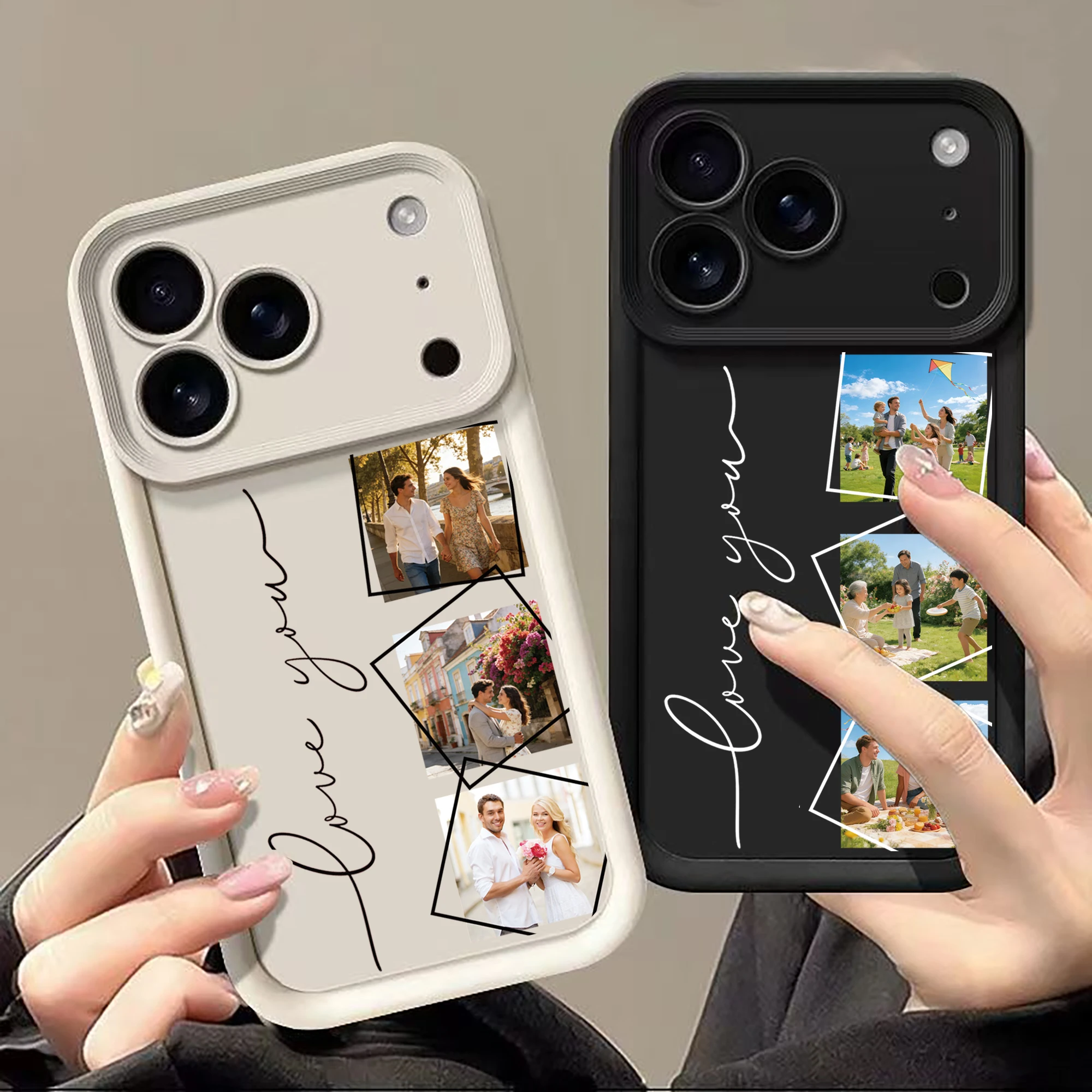 

Personalized Custom Multiple Photo Phone Case for iPhone 17 16 15 14 13 12 11 Pro Max Air Plus Stylish Soft TPU Cover