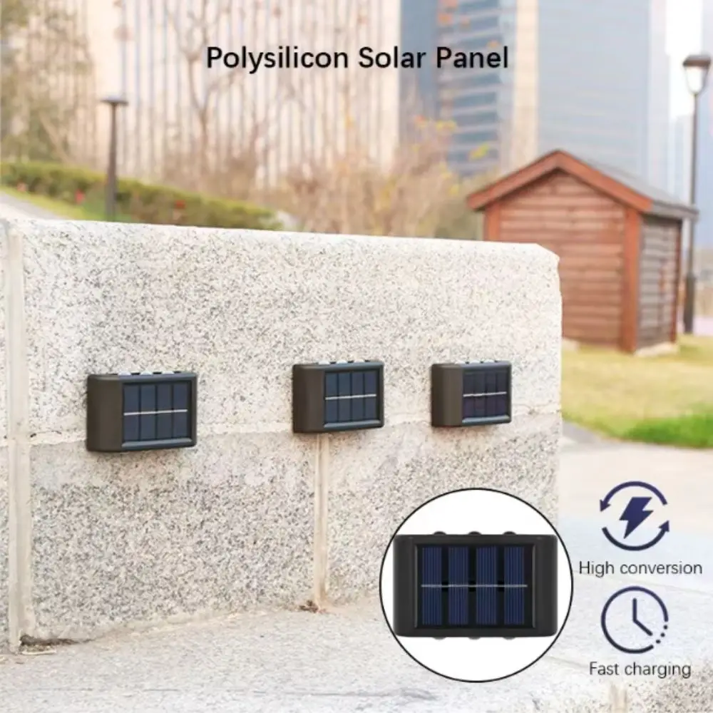 Waterproof Solar Light Lamp Warm Light Up And Down Luminous Solar Wall Lamp 4/6/8/10/12/16LED Outdoor Solar Lights Halloween