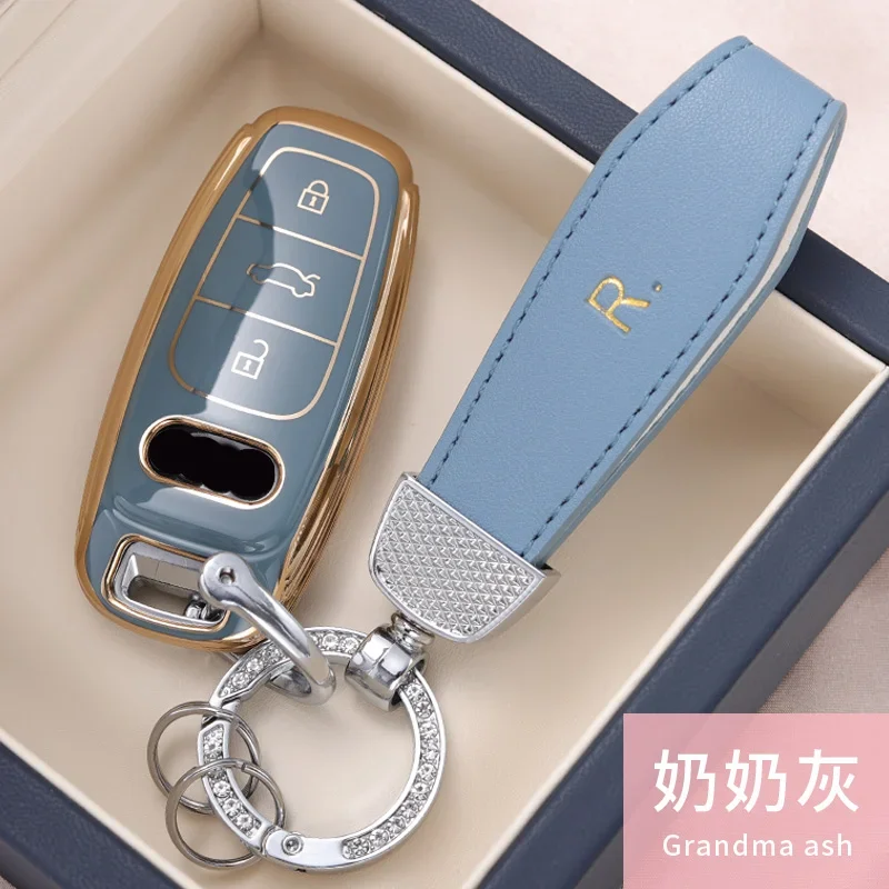 

Soft TPU Car Remote Key Case Cover Shell Fob For Audi A6 A7 A8 E-tron Q5 Q7 Q8 C8 D5 Protector Holder Keyless Accessories