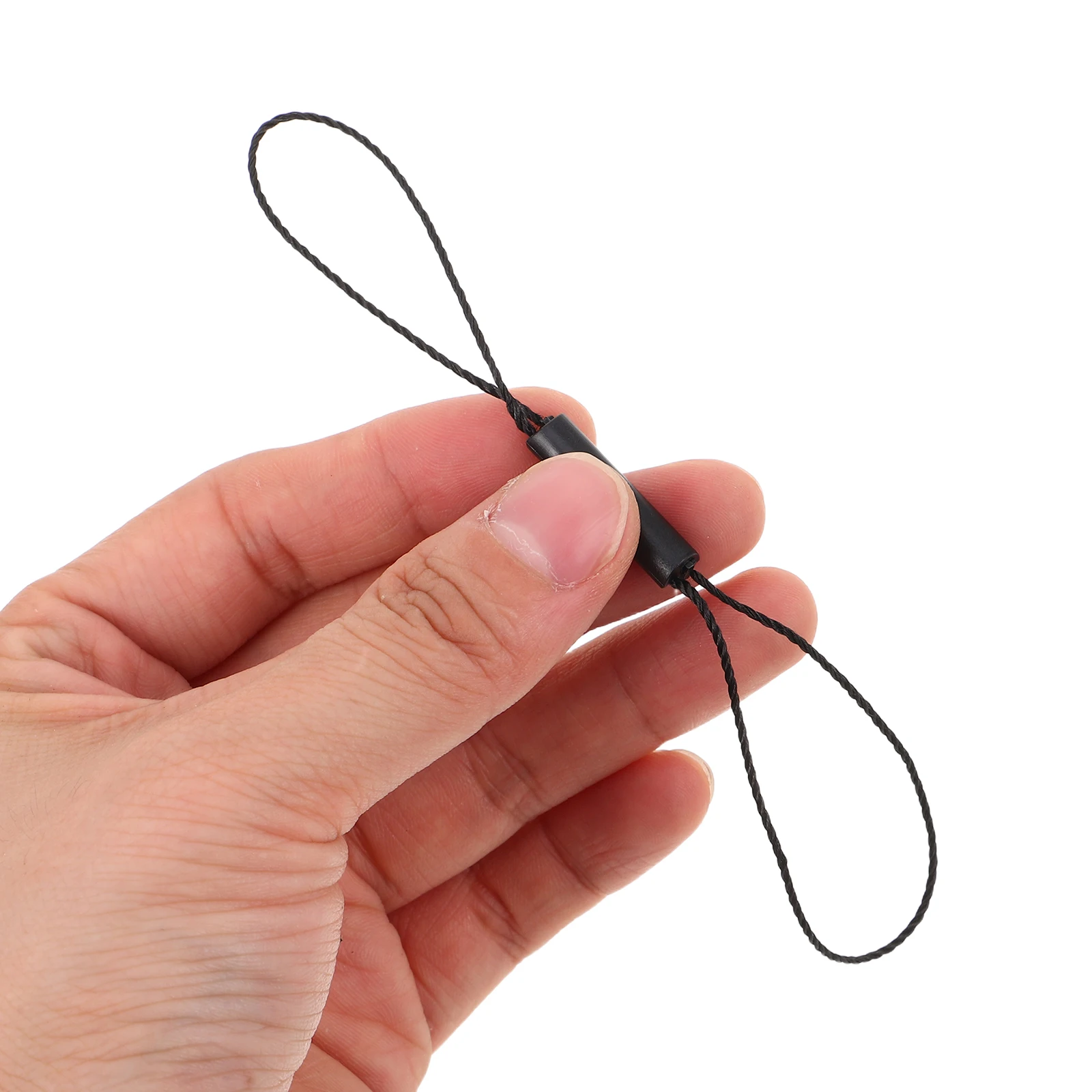 

1Pack Cylinder Double Lock Black Hang Tag String Sturdy Fastener for Clothing Shoes Bags Accessories Clothing Tags
