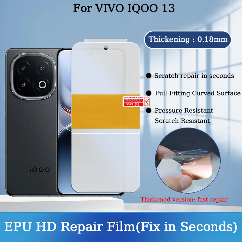 For VIVO IQOO 13 Positioning Scratches Automatic Fix In Seconds EPU Clear Thickening Shockproof Soft Hydrogel Film