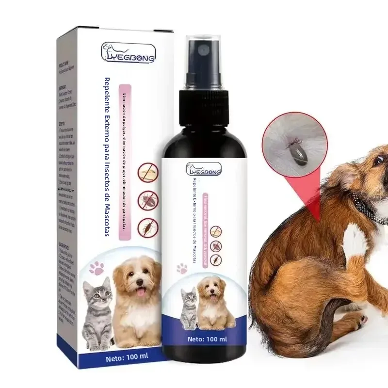 Spray repelente de pulgas y garrapatas para mascotas, insecticida, alivio contra la picazón, repelente de insectos suave y seguro para perros y gatos, suministros para el cuidado de mascotas
