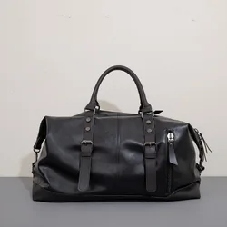 Sac à main en cuir PU imperméable pour homme, fourre-tout de voyage, sacs à bandoulière initiés, sac à poignée supérieure, sac pour ordinateur portable, grande capacité, mode, nouveau, 2024