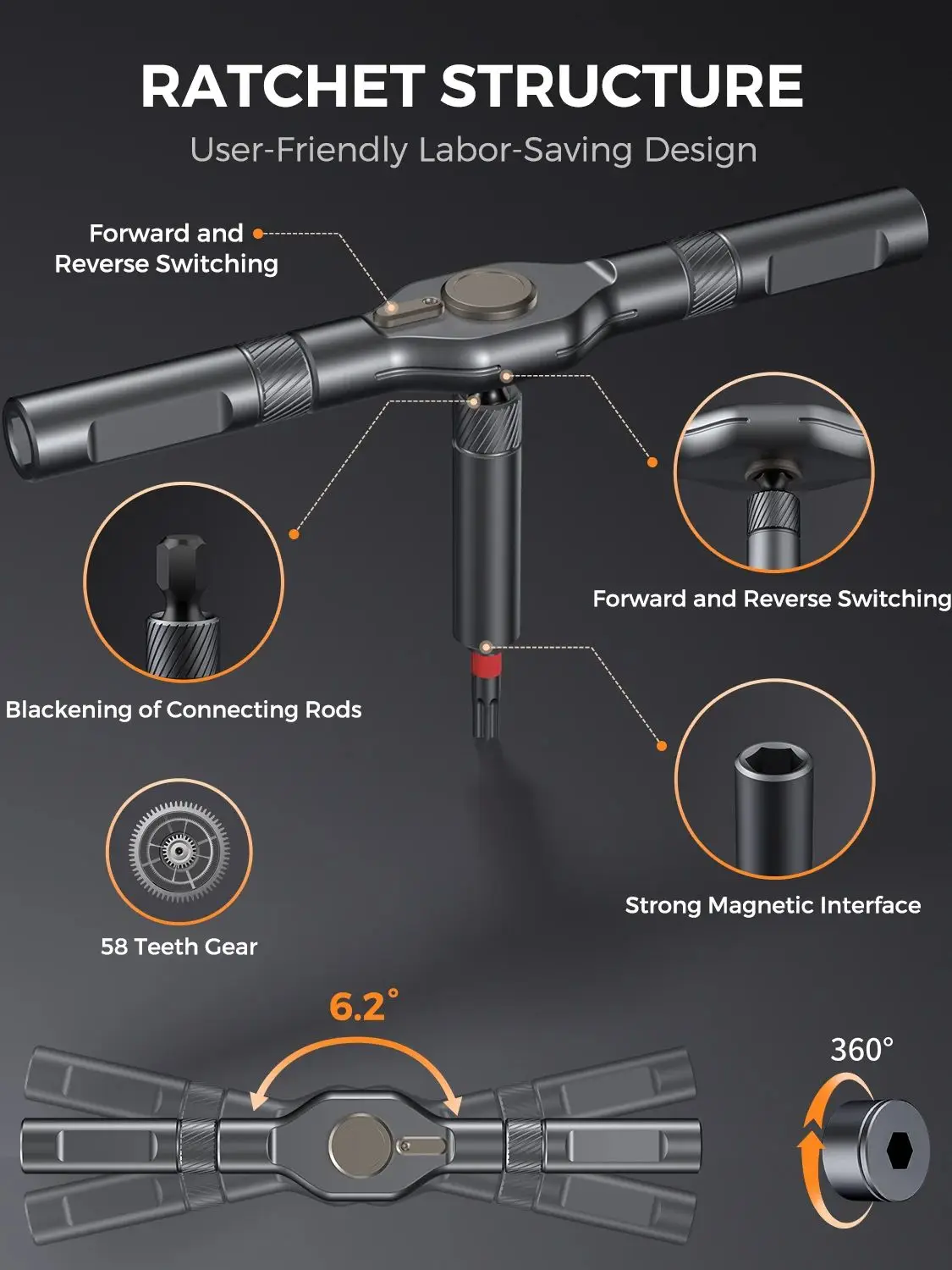 AliExpress NONE Precision 74in1 magnetic ratchet screwdriver set Detachable T-handle magneticizer Fix furniture, electronics & bicycle Tasks