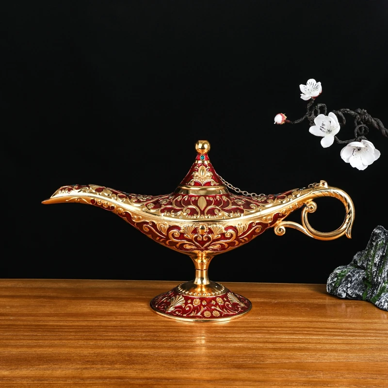 Enamel Aladdin Magic Lamp Creative Home Decoration Ornament 35cm