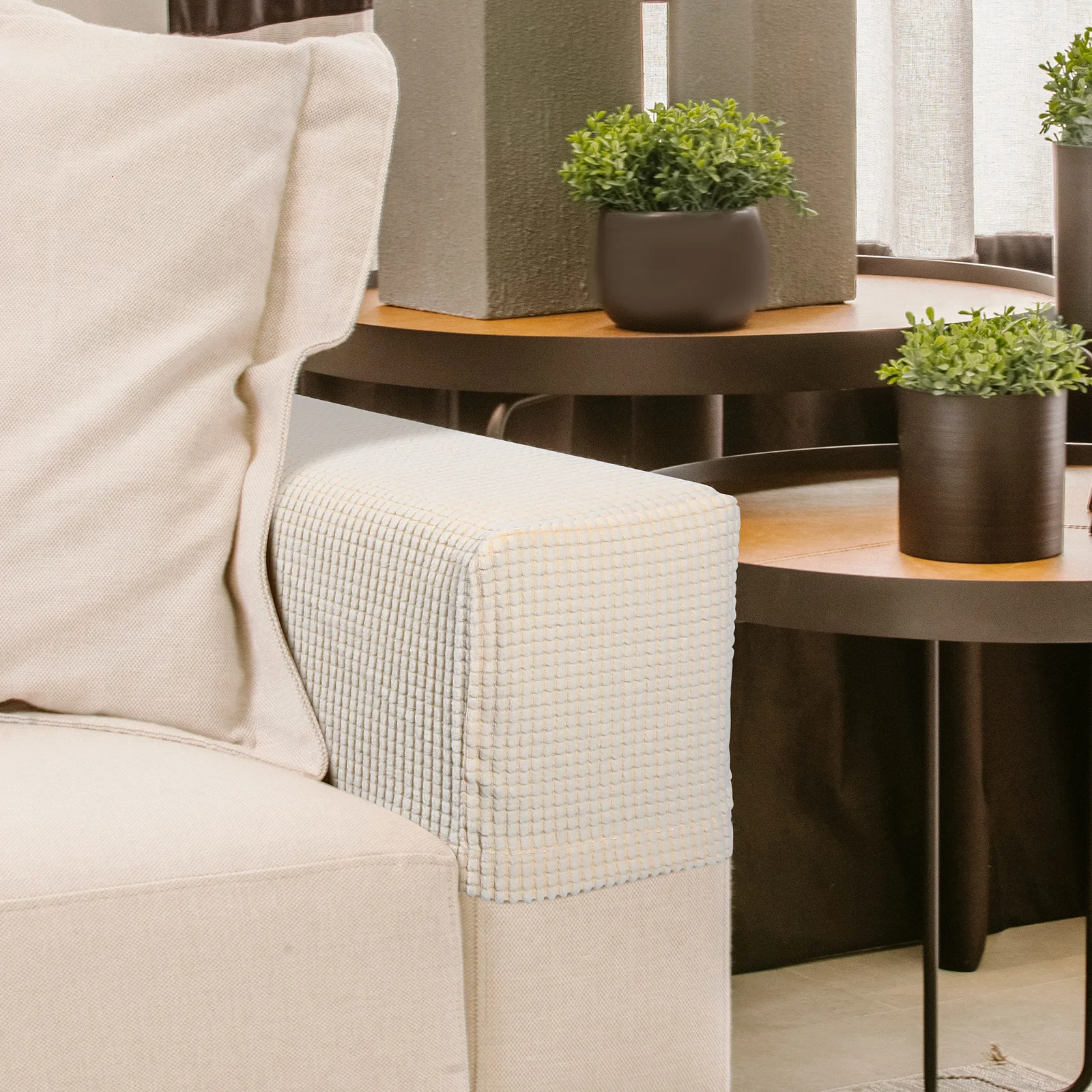 2 قطعة أغطية ذراع الأريكة حماة مسند الذراع المرنة للأريكة عدم الانزلاق قابل للغسل قابلة لإعادة الاستخدام غرفة المعيشة ديكور غرفة نوم الأريكة أغطية للذراع