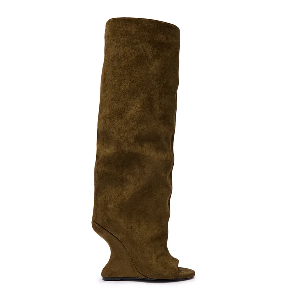 

Strange Style Peep Toe Slouchy Boots Sexy Pointed Toe Accept Customized New Arrivals Fashion Women Boots