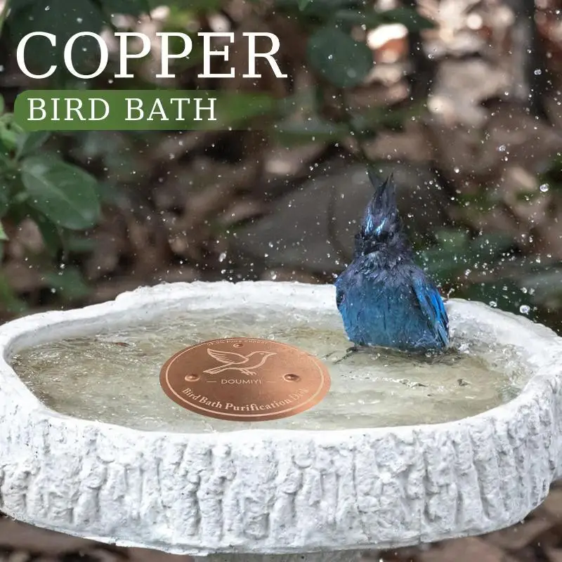 Bird Bath Copper Disk Copper Cleaning Disk Feeder Accessory Triple-Point Support Purifier Plate Patio Fountain Garden Bowl - view 3