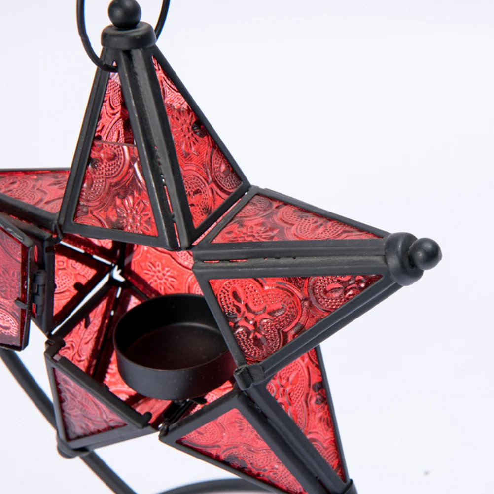 

Iron Holder Glass Pentagram Green Essential Oil Burner Candlestick Aromatherapy Decoration for Living Room Patio Garden