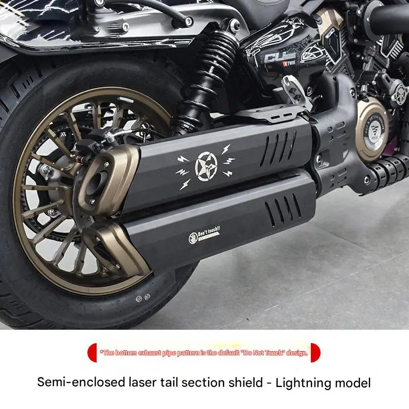 FOR VOGE CU625 Dedicated Exhaust Heat Shield, Stainless Steel Anti-Scald Insulation Cover, Retro Style Protective Guard