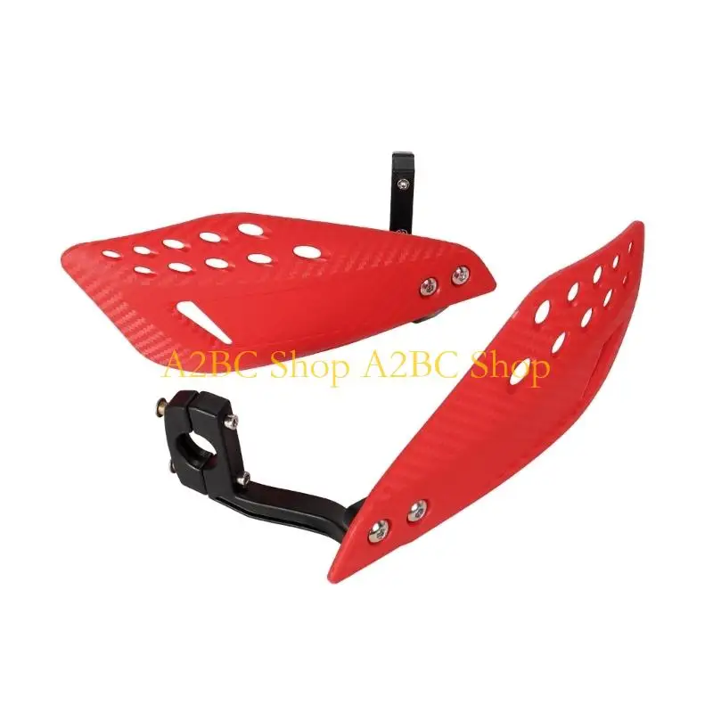 A2BC Motorcycle Handlebar Handguard Set with Vented Shell, Clamp On Brackets, and Pair Hand Cover for Trail Route Use