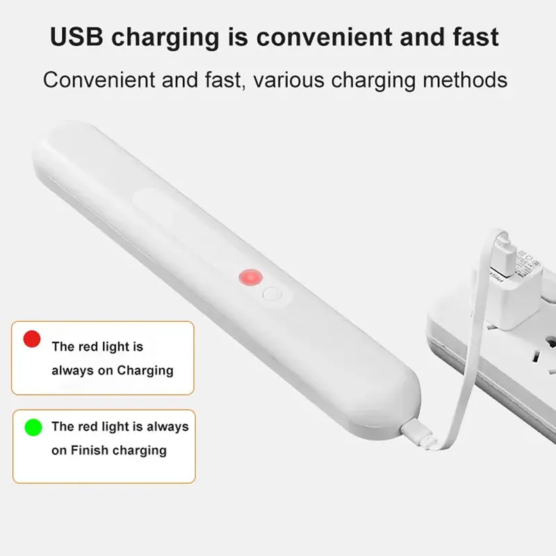 PIR เซ็นเซอร์ตรวจจับการเคลื่อนไหว Led มนุษย์ไฟกลางคืนเหนี่ยวนำร่างกาย USB อ่าน Pelindung Mata สำหรับตู้ตู้เสื้อผ้าแสง