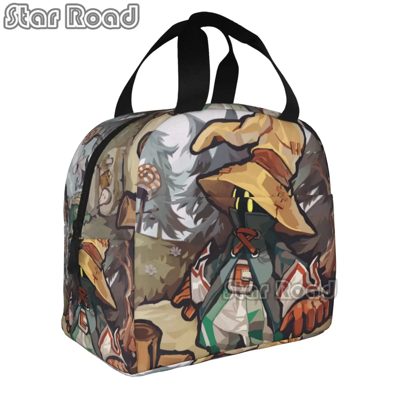 Gzame Final Fantasy Vivi Ornitier Insulated Lunch Bags Studio Ghibli Portable Thermal Cooler Food Lunch Box Work School Travel