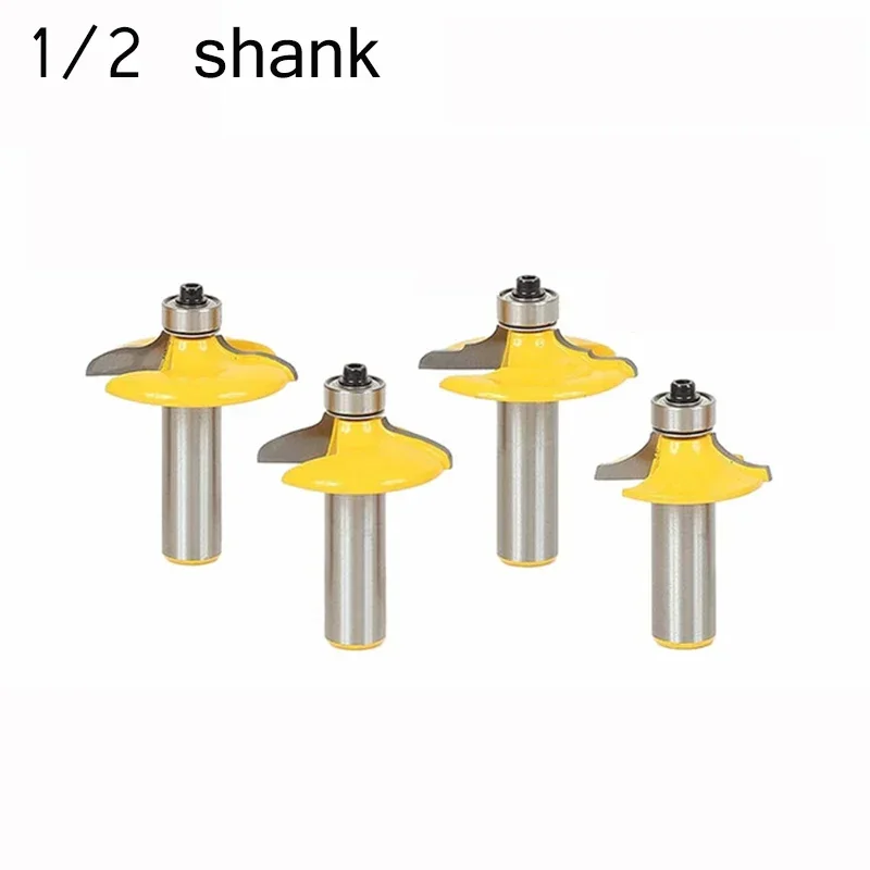 4pcs 8mm 12mm 1/2 Shank Drawer Router Bit Set Round Over Beading Edging Mill Wood Milling Cutter Carbide Woodwork