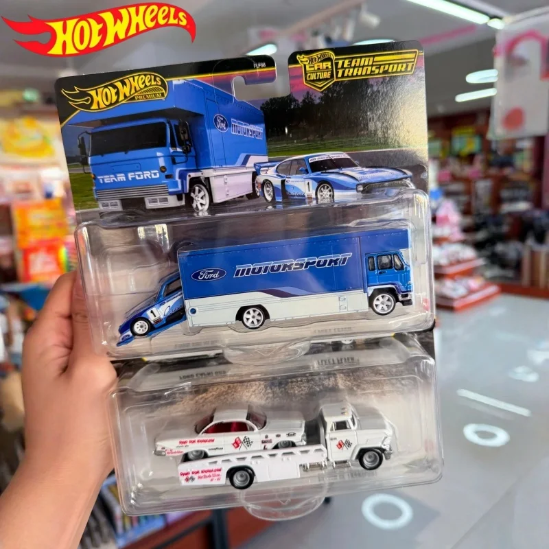 Hot Wheels Team Transport Diecast Alloy Car Model Series 1/64 Collectible Toy Ford Chevrolet Impala Toyota Supra for Boys