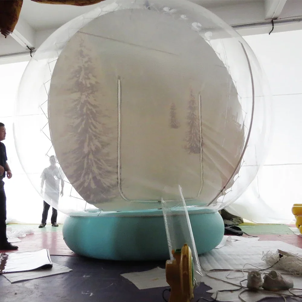 4M Attractive Christmas Inflatable Giant Snow globe Inflatable Snow Globes With Blowing Snow