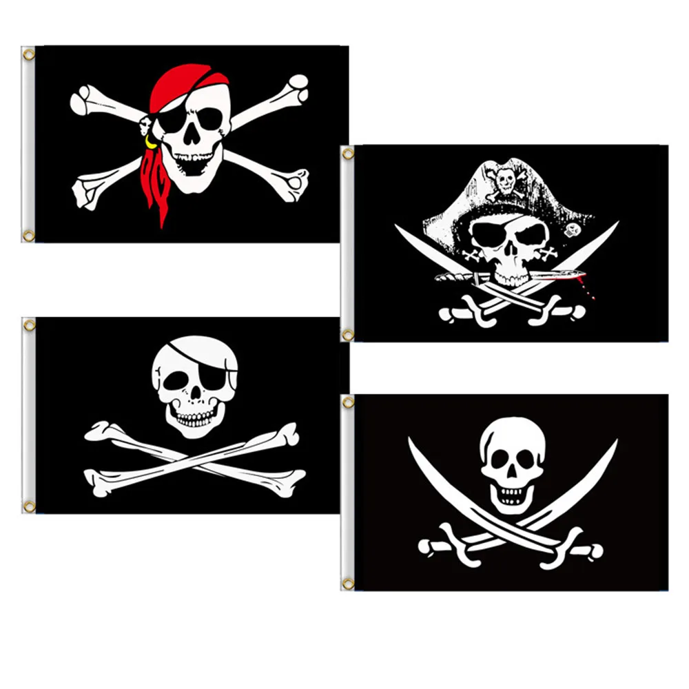 90 x 60cm Crossbones new Huge Skull Light knife Swords Jolly Roger Pirate Flags With Grommets Decoration