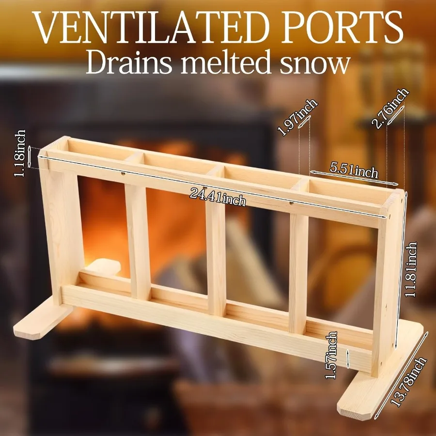 Portaoggetti da sci in legno Organizzatore da sci indipendente Porta sci per supporto da pavimento per garage Supporti da sci Supporto da pavimento per sci per 4 stivale da sci
