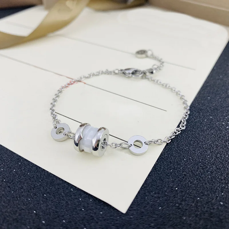 High quality S925 silver original Roman ceramic spiral bracelet for men and women luxury jewelry vintage couple style wedding