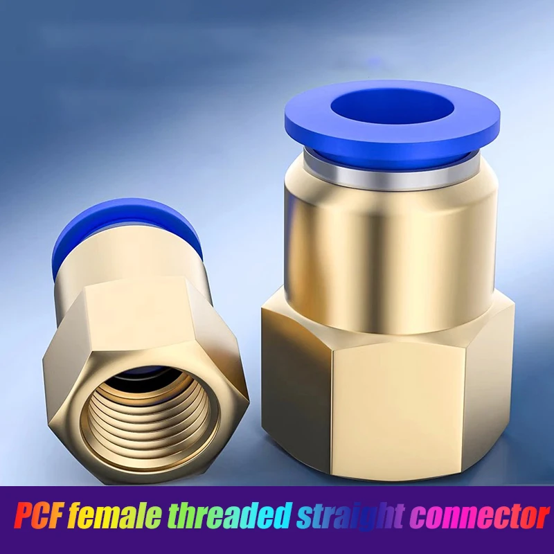 

1-5pcs PCF Pneumatic Air Connector 4 6 8 10 12mm Hose Tube 1/8" 3/8" 1/2" 1/4" BSP Female Thread Brass Quick Pipe Joint Fitting