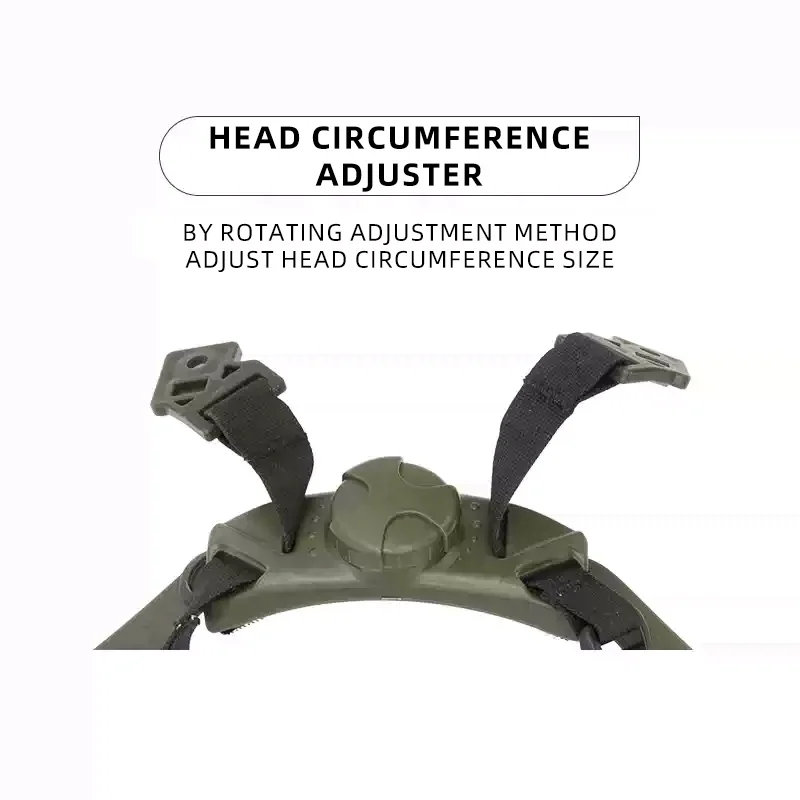 15 Ballistic Helmet Full Set - Suspension Liner & Cuttlefish Rail | Military-Style Outdoor Tactical Civilian Accessory