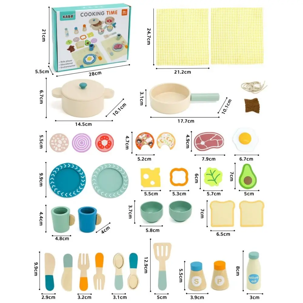 New Wooden Kids Kitchen Toys Cookware Pot Simulation Kitchen Toys Food, Visual Senses Early Educational Toys