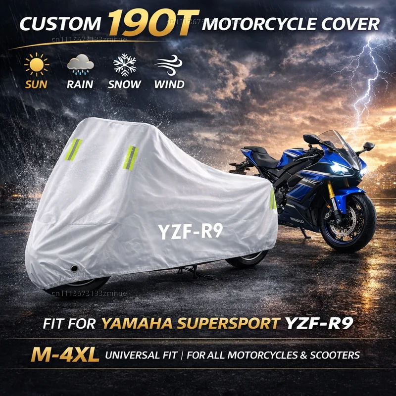 

Чехол для мотоцикла Yamaha Supersport YZF-R9 YZF R9 2025, водонепроницаемый, сверхпрочный, для улицы, защита от дождя, пыли и солнца