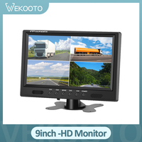 9 inch TFT LCD Split Screen Quad Monitor Security Surveillance Car Headrest Rear View Monitor Parking Rear view Camera System