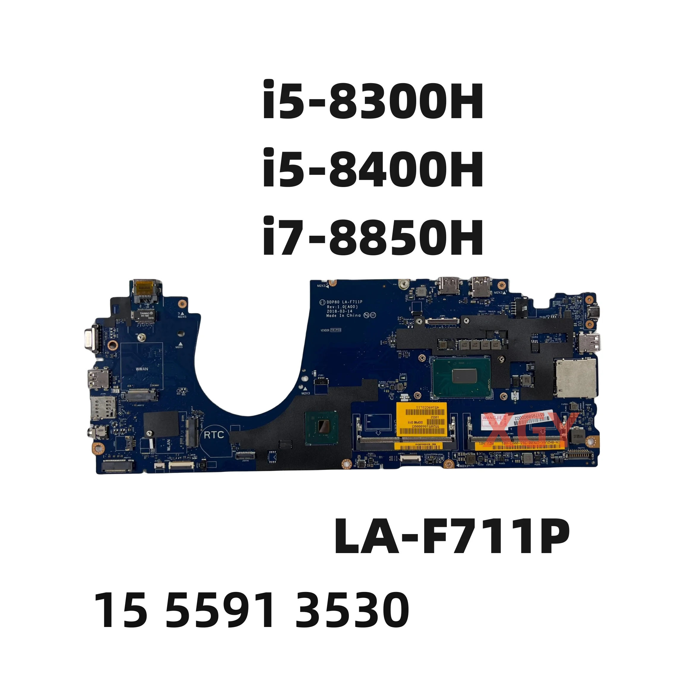 

LA-F711P DDP80 0H2V6K 0DMR52 04MVFR 084F85 00H37N для Dell Latitude 15 5591 3530, материнская плата для ноутбука I5 I7, материнская плата для ноутбука