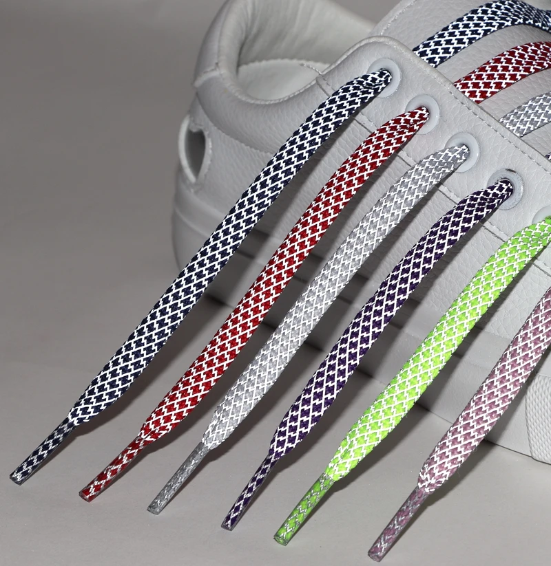 1Pair Reflective Flat Shoelaces Fluorescent Sneaker Shoestrings Sports Shoelace Running Shoes lace Adult children Shoelaces