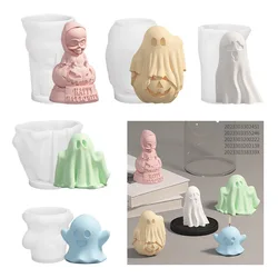 3D Ghost Pumpkin Zombie Silicone Molds DIY Halloween Candle Crafts Plaster Resin Cast Mold Home Artwork Make Halloween Gifts