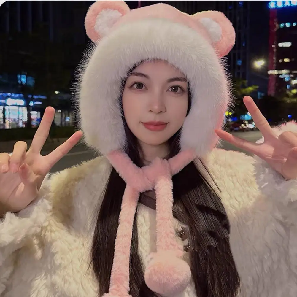 المرأة قبعة الطقس البارد المرأة أفخم قبعة لينة غامض المرأة أفخم قبعة مع آذان الدب لطيف يندبروف الدافئة لخريف شتاء