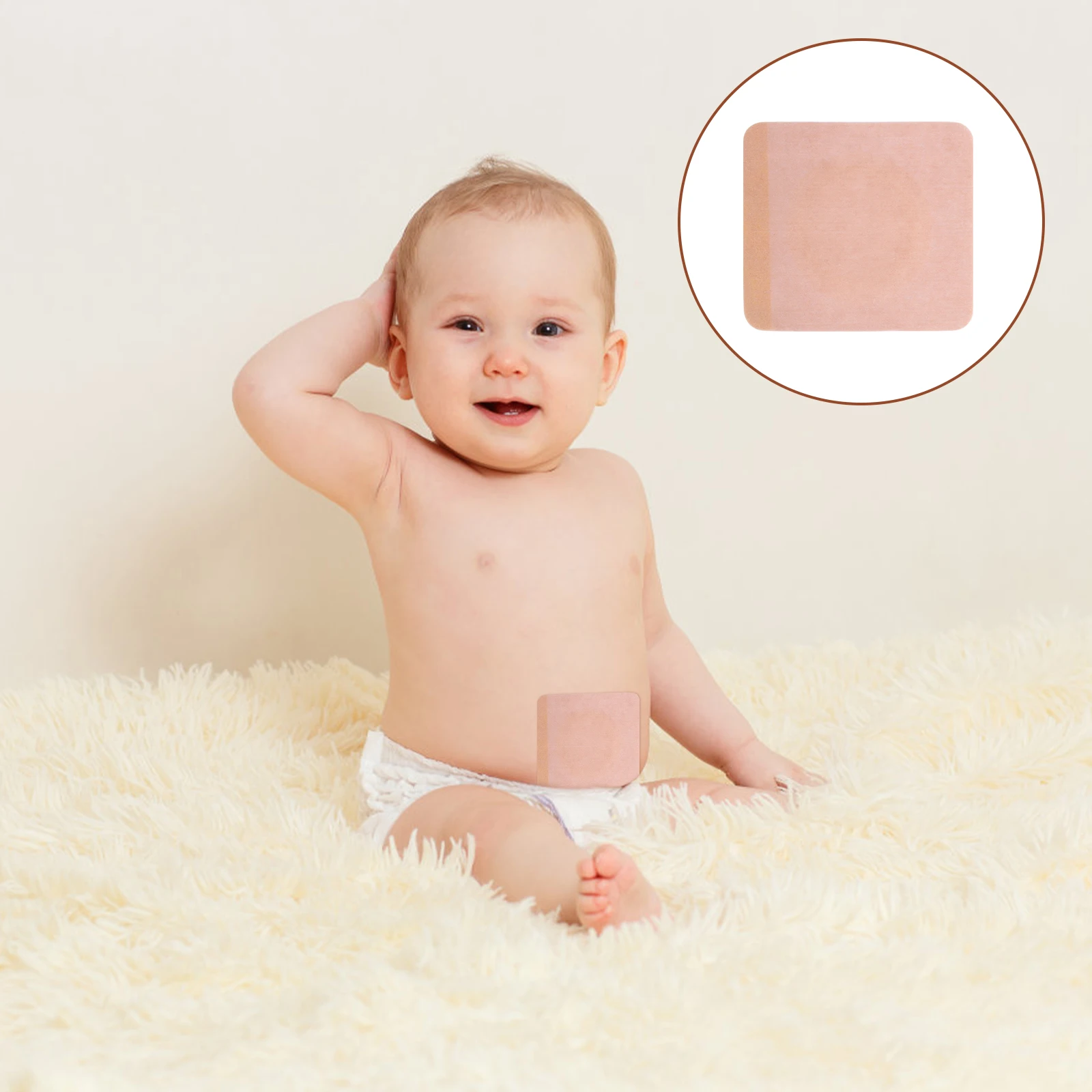 

50pcs Breathable Belly Button Patches Nonwoven Fabric Adhesive Navel Covers Comfortable Child-Specific Design For Neck Shoulder