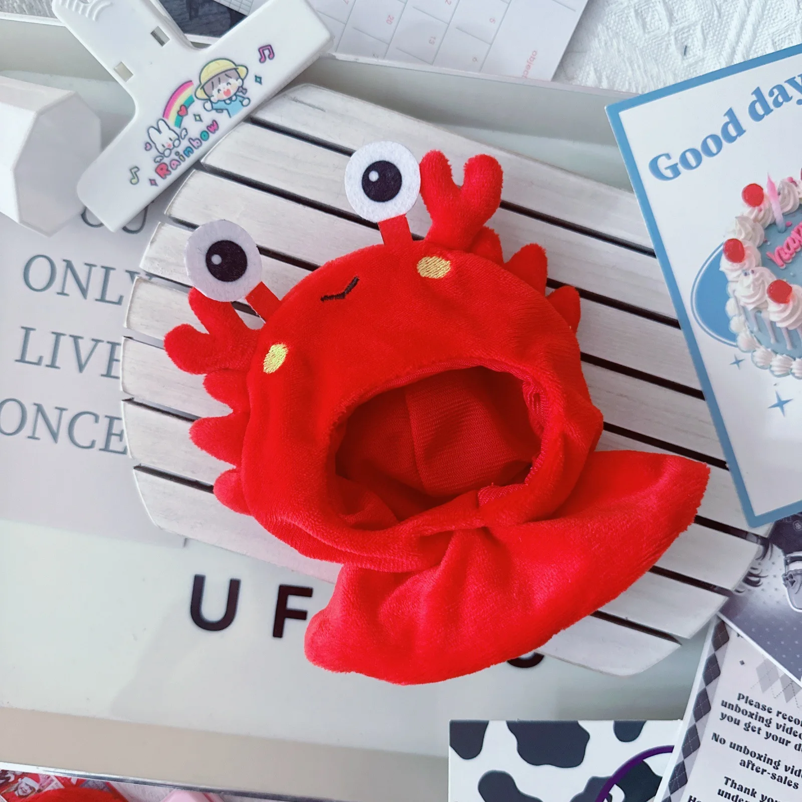 Cute Red Crab Octopus Doll Clothes For 10cm Idol Soft Cotton Doll DIY Clothes Accessory for Girls Fans Collection Gifts