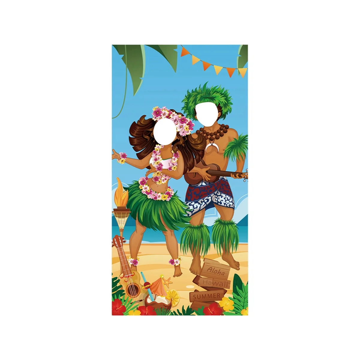 Luau Couple Photo Door Banner Hawaiian Party Decorations Luau Photo Propsaloha Banner 71 X 35.5