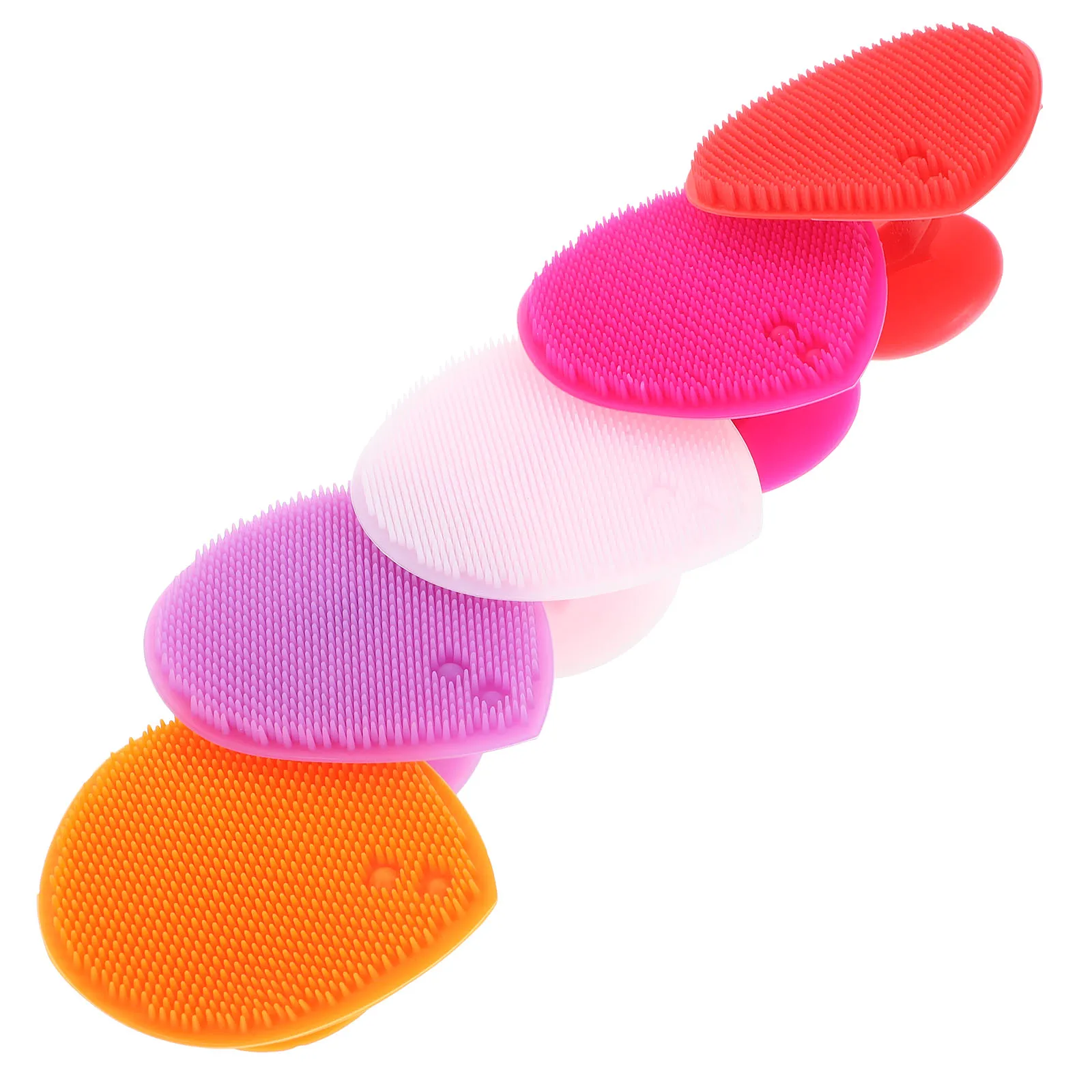 

5pcs Heart Shape Bath Brush For Kids Hair Face Cleaning Multifunctional Silicone Massage Tool Baby Bathing Supplies Hangable