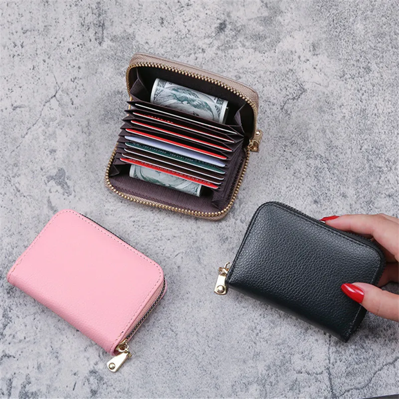 

Новый женский мини-кошелек 2022 года из натуральной кожи с текстурой личи, на молнии, для карт и монет, для девушек