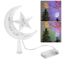 LED Moon Star Christmas Tree Topper Light Decorative Moon Star Lamp For Xmas Tree Top Ornament Christmas Decoration Navidad 2024