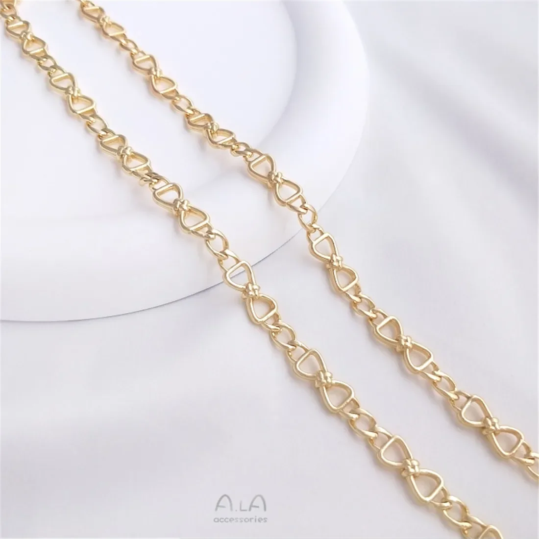 

14K Gold Bow, Starry Chain, Love Chain, Handcrafted DIY Bracelet, Necklace, Jewelry, Loose Chain B663