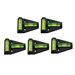 5PCS Horizontal Plastic Mini T Type Spirit Level T-type Scope Triangle Level Measuring Kit Bullseye Level Bubble Inclinometer