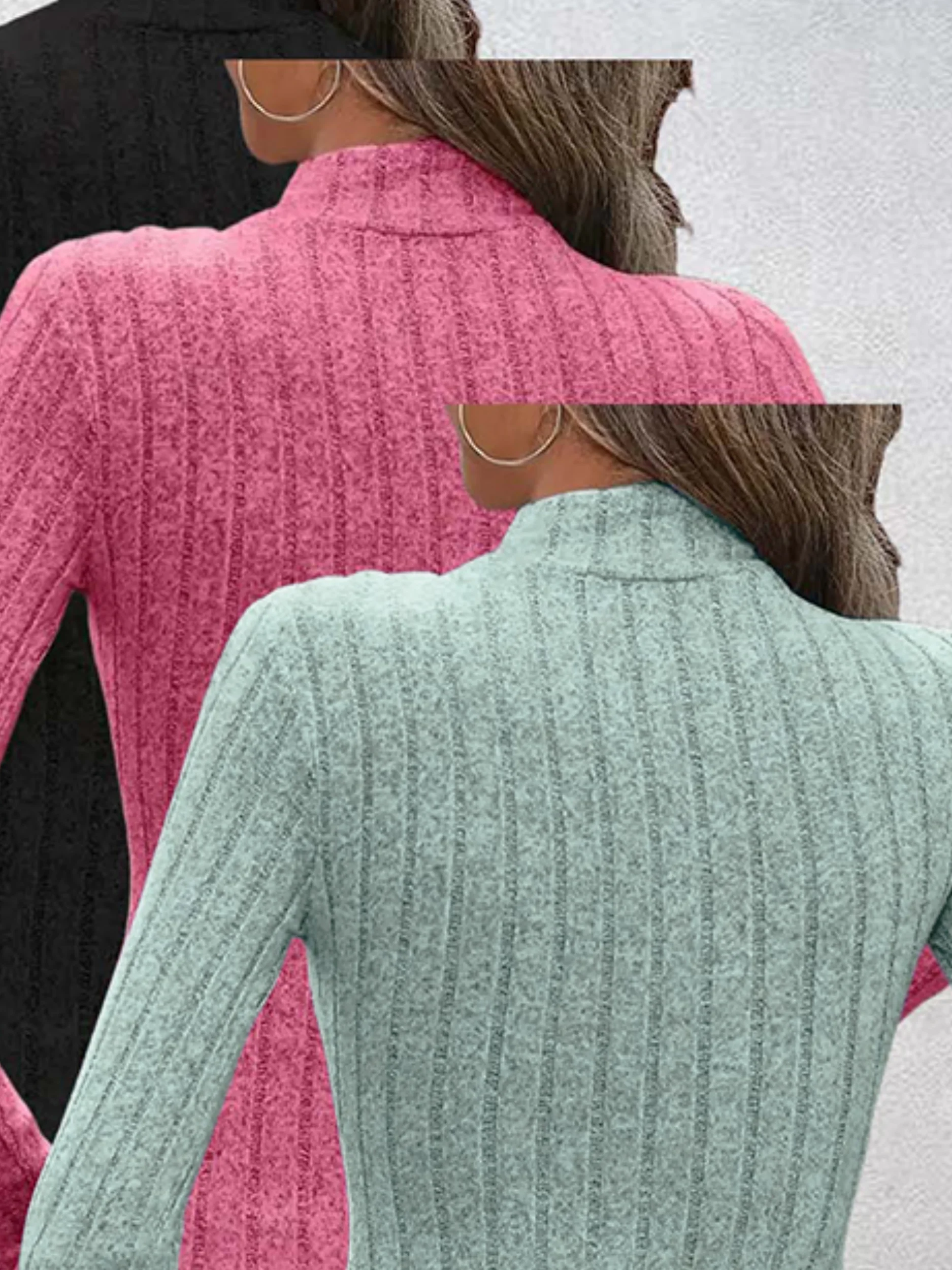 

Женская модная повседневная футболка с длинными рукавами из 3 предметов